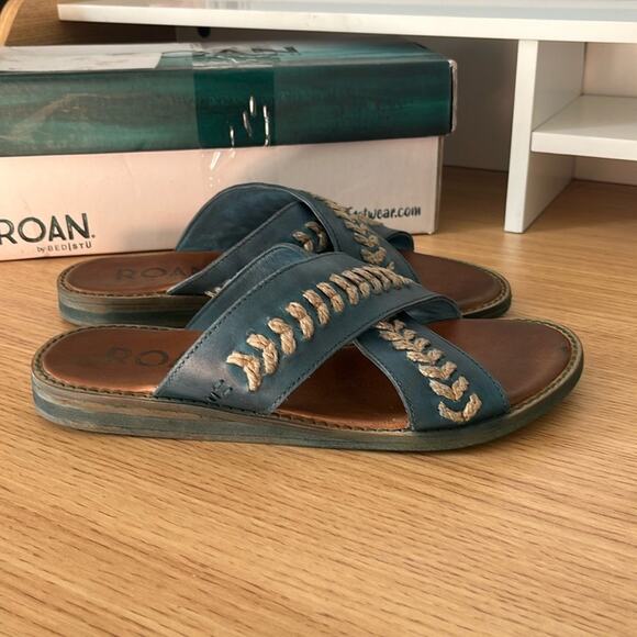 Roan by Bed Stu Buttress Dark Teal Sandal Womens Size 6.5 - Picture 2 of 11